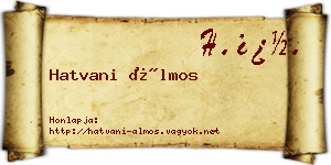Hatvani Álmos névjegykártya